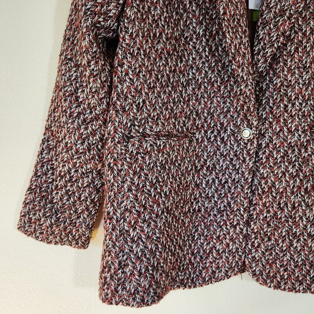 NWT Sam Edelman Willow Chevron Tweed Blazer Gardenia Autumn Small - Picture 4 of 16